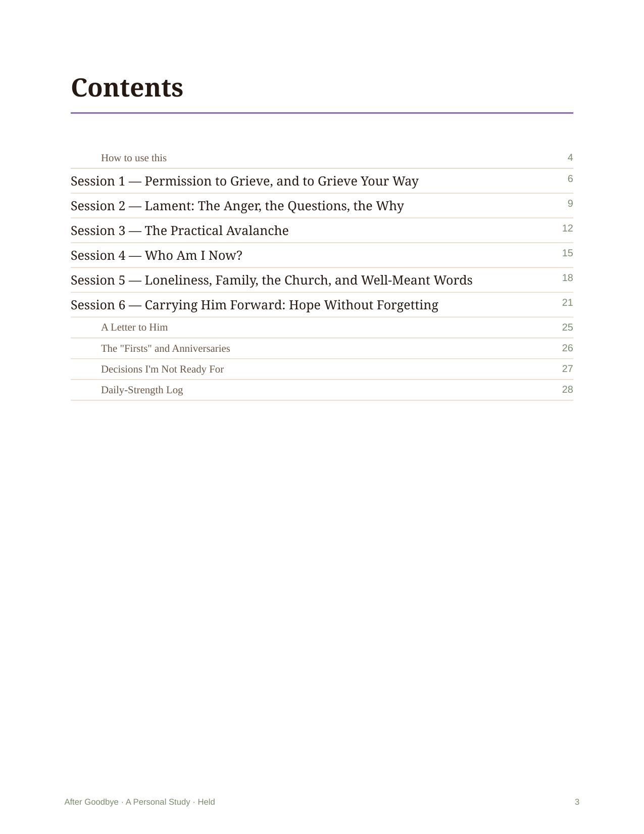 After Goodbye &mdash; A look inside &mdash; a session