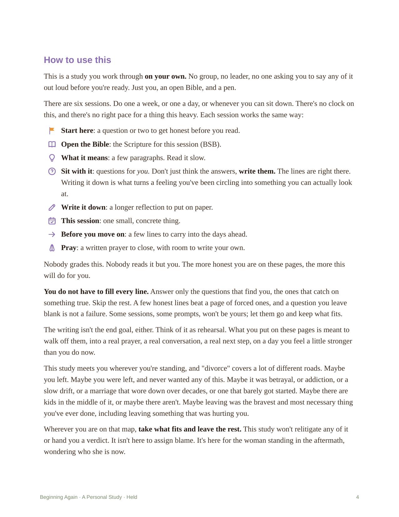 Beginning Again &mdash; Room to write
