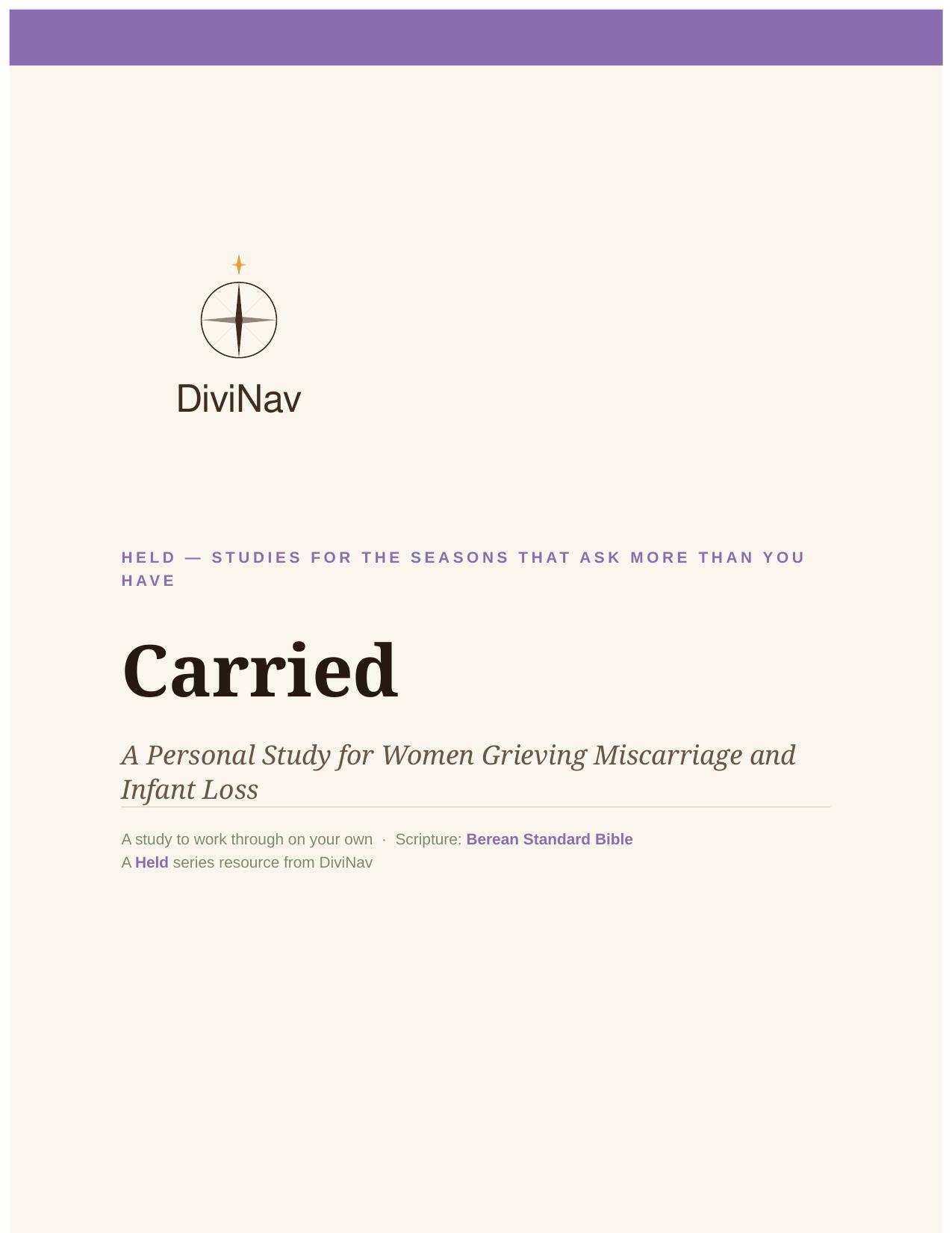 Held &mdash; a personal study for women (cover)
