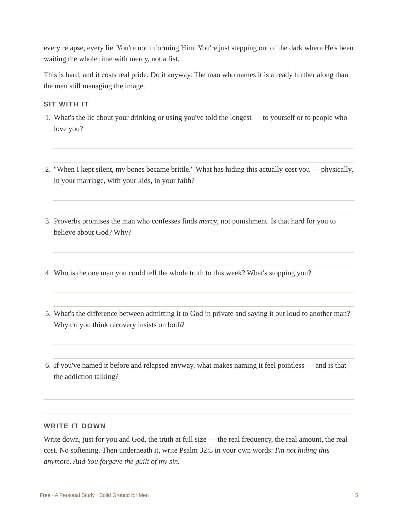 Free Indeed &mdash; Room to write