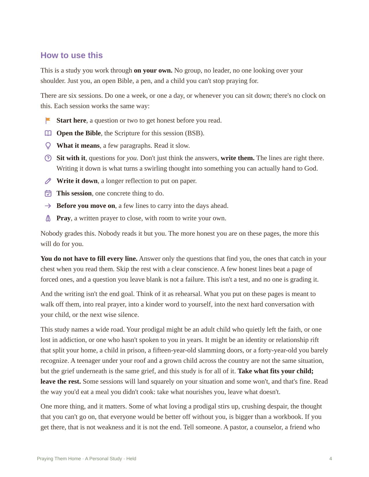 Praying Them Home &mdash; Room to write