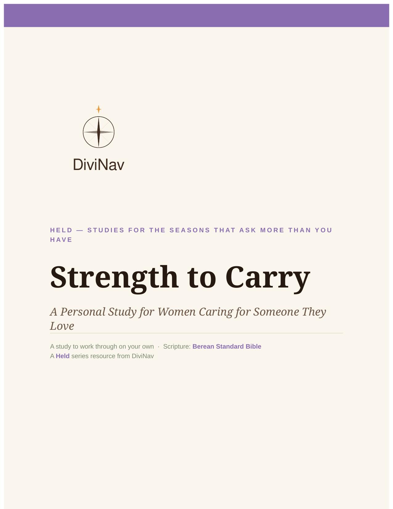 Strength to Carry cover