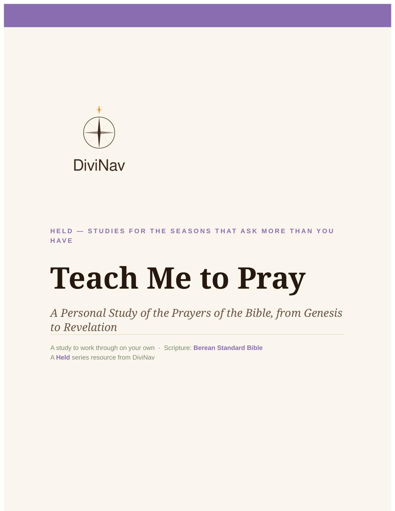 Teach Me to Pray cover