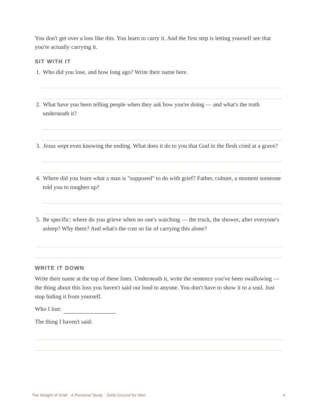 The Weight of Grief &mdash; Room to write